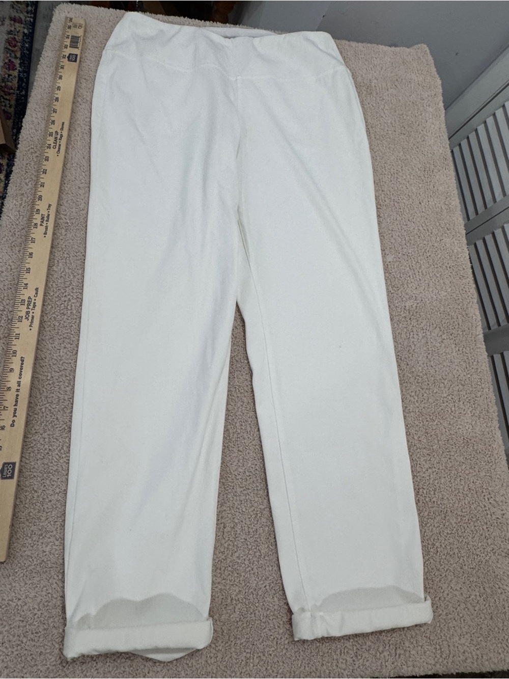 J.Jill Wearever Bi‑Stretch Wide Leg Cuffed Pants White L Tall